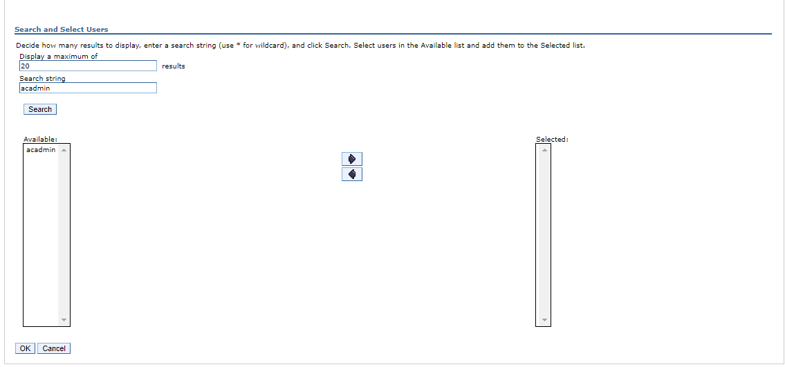 Search and select users Search and select users